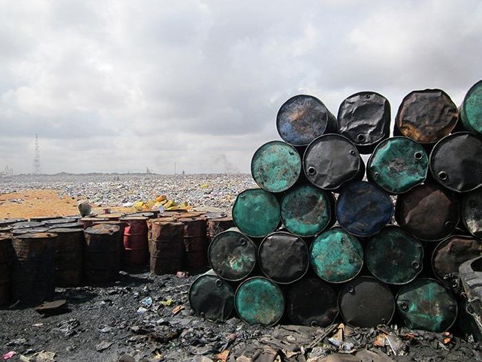 Oil drums in Ghana