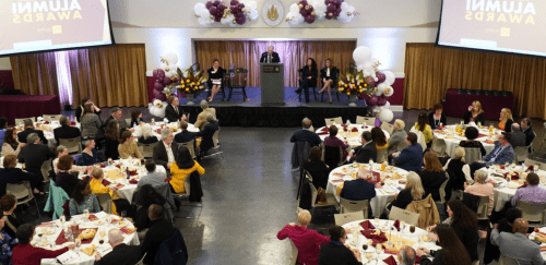 Alumni Awards crowd at Rhode Island College Donovan Dining Center